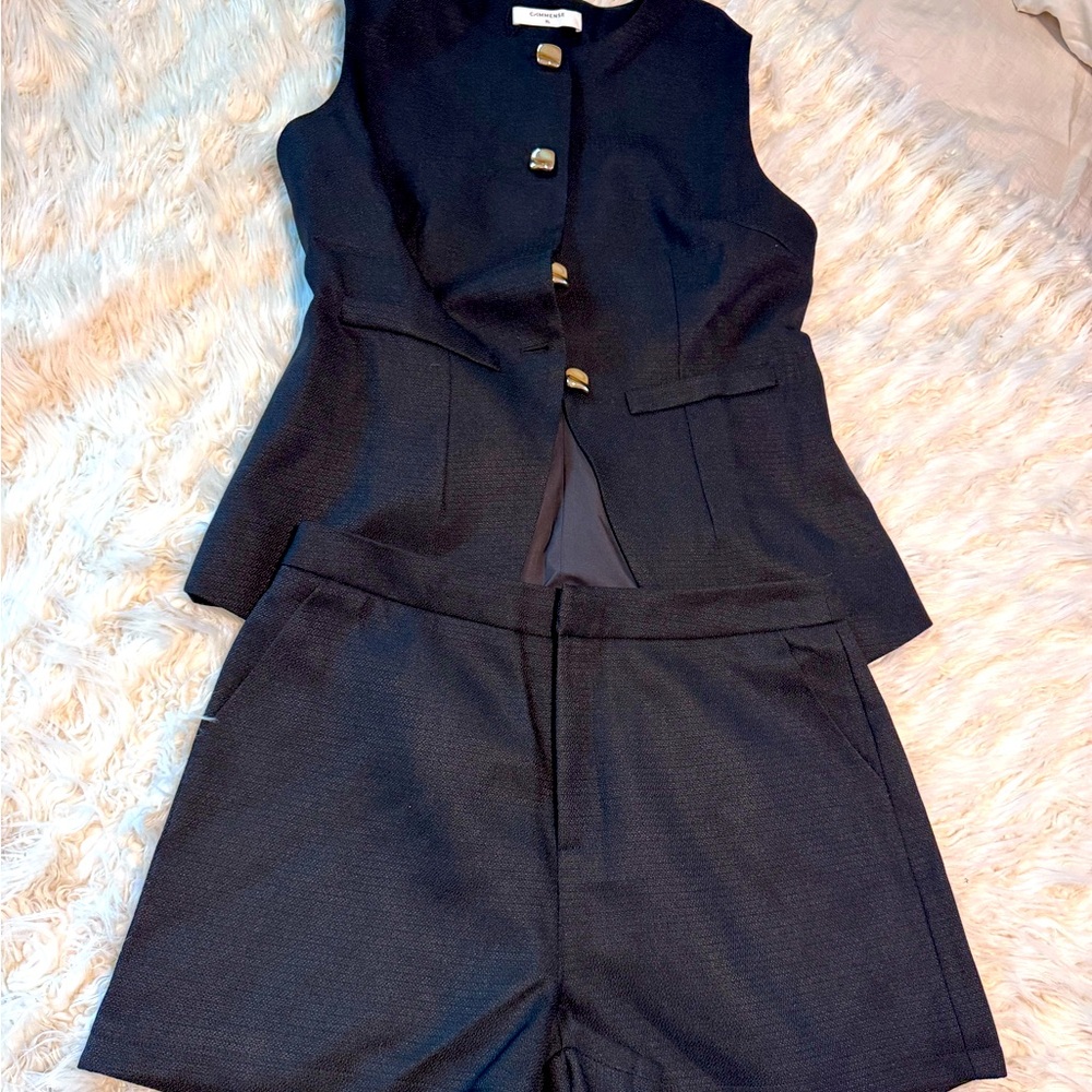 Commense Black vest & Shorts set